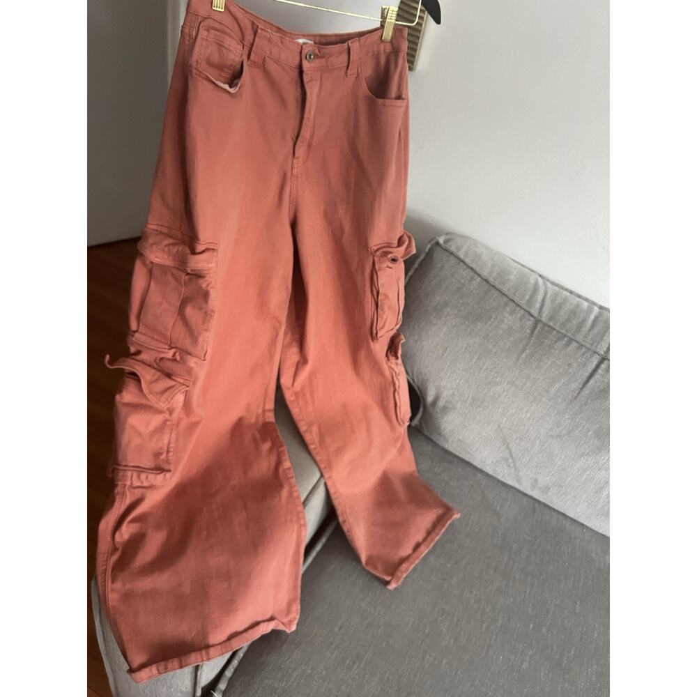 Hot Topic Aphrodite 31 Orange Cargo Pants Wide Leg Baggy Vtg Goth Y2K Grunge Emo - Picture 7 of 10